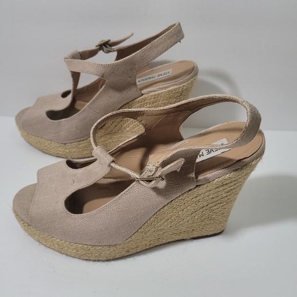 Steve Madden Kendraaa Oatmeal Wedge Espadrille Sandals Size 10 M - Picture 3 of 10